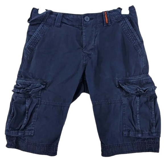 SuperDry Cargo Shorts Men S 30 Military Vtg Y2K Style Japan Skater Faded Grunge - Picture 1 of 14